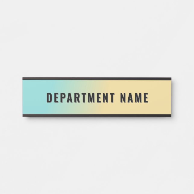 Trendy Gradient Simple Department Name Door Sign (Front)