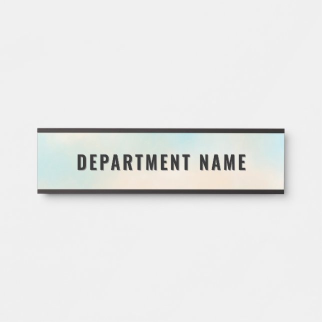 Trendy Gradient Simple Department Name Door Sign (Front)