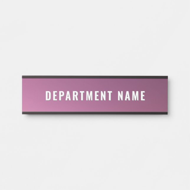 Trendy Gradient Simple Department Name Door Sign (Front)
