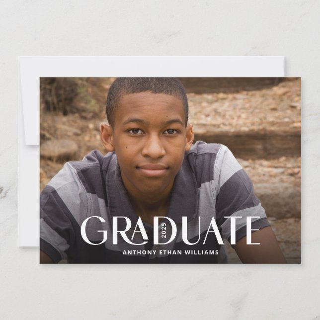 Trendy Graduate Overlay Modern Graduation Party Invitation (Front)