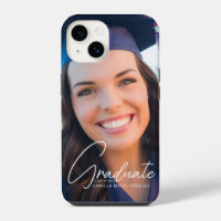 Trendy Graduate Photo White Script Graduation