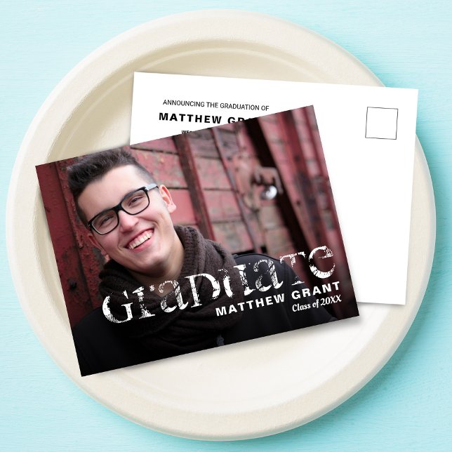 Trendy Graduation Celebration Party Invitation Postcard (Creator Uploaded)