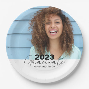 Trendy Graduation Celebration Photo Paper Plate