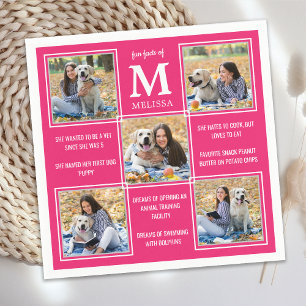 Trendy Graduation Fun Facts Photo Collage Napkins