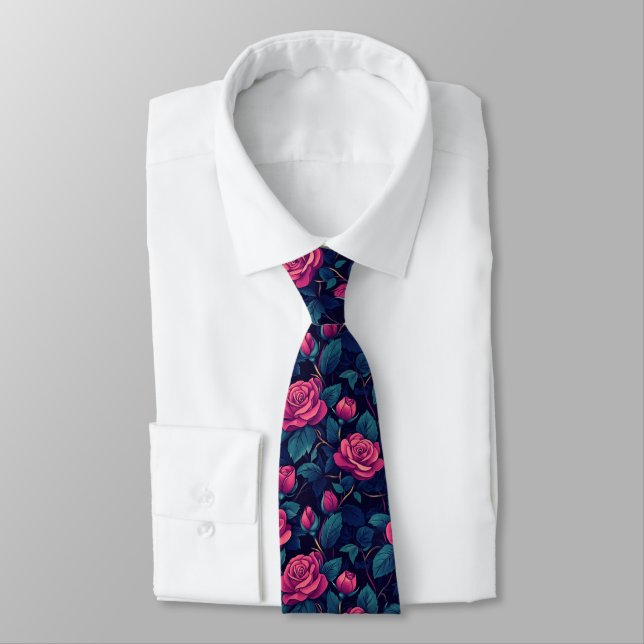 Trendy Graduation Gifts For Him Rose Flower Tie (Tied)