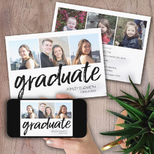 Trendy Graduation Party Announce with 6 Photos Invitation