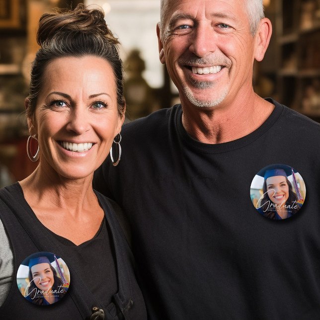 Trendy Graduation Photo Custom 2026 Keepsake 6 Cm Round Badge (Creator Uploaded)