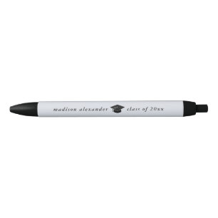 Trendy Graduation Year with Name Black Ink Pen
