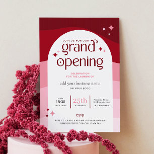 Trendy Grand Opening Arch Minimal Business Logo Invitation