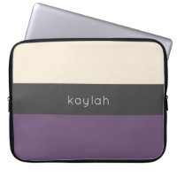 Trendy Grape Color Block Pattern with Name