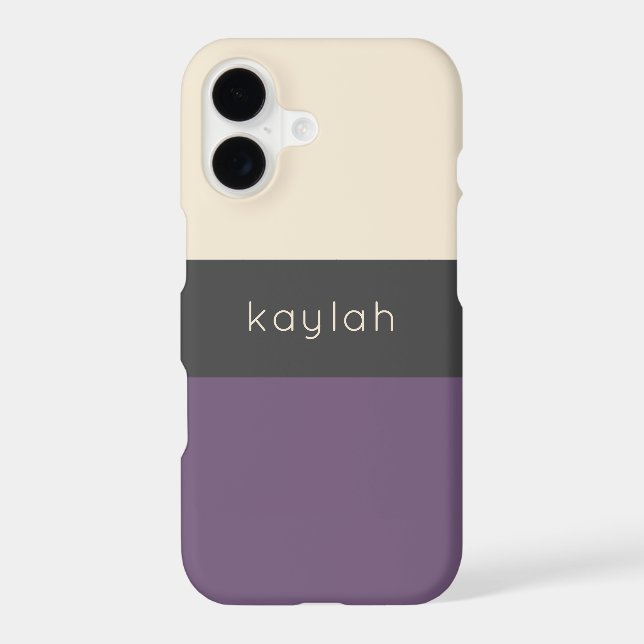 Trendy Grape Colour Block Pattern with Any Name (Back)