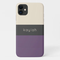 Trendy Grape Colour Block Pattern with Any Name