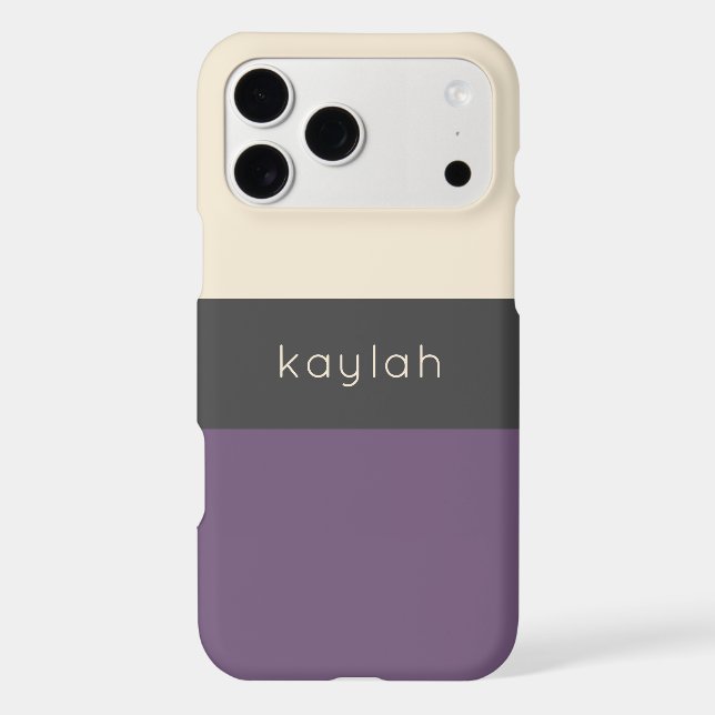 Trendy Grape Colour Block Pattern with Name (Back)