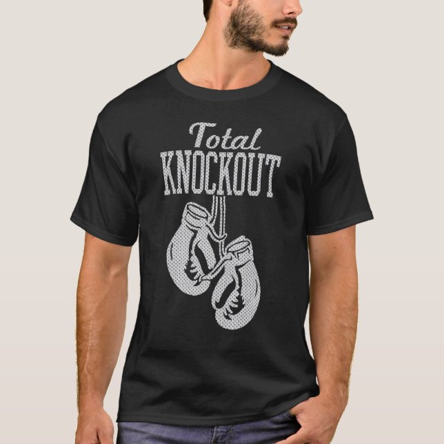 Trendy Graphic Boxing Gloves Total Knockout T-Shirt (Front)