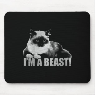 Trendy Graphic Cat Stamp I'm A Beast  Mouse Mat