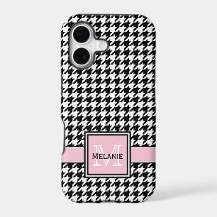 Trendy Graphic Houndstooth with Custom Monogram