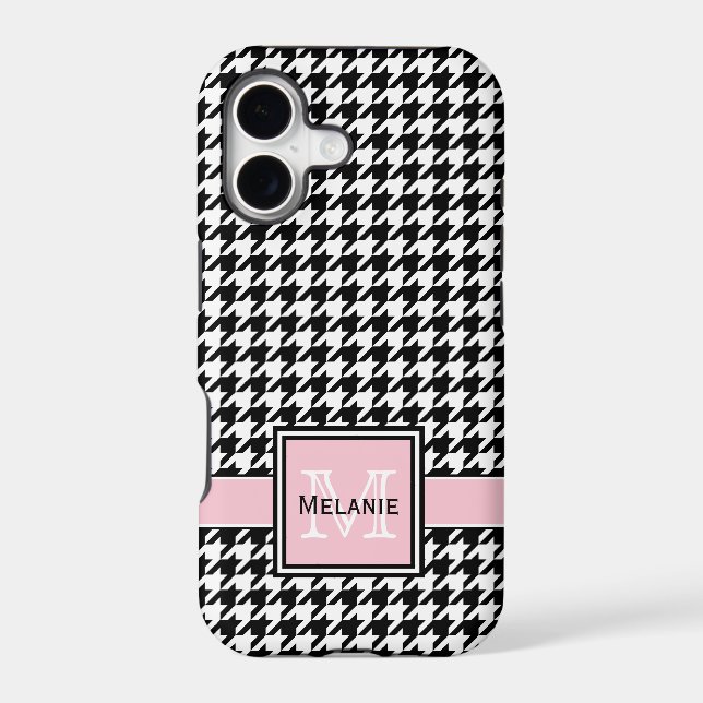Trendy Graphic Houndstooth with Custom Monogram (Back)