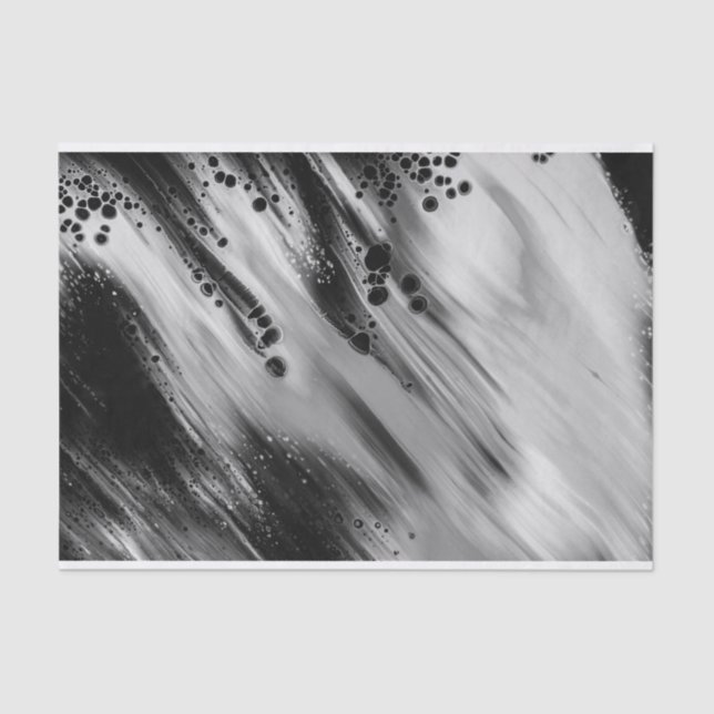 Trendy Gray/Black Abstract, Decoupage Bag Stuffing Tissue Paper (Front)