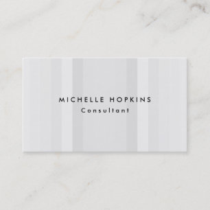 Trendy Gray Striped Professional Minimalist Business Card