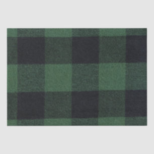 Trendy Green and Black Buffalo Plaid Cosy Tissue Paper