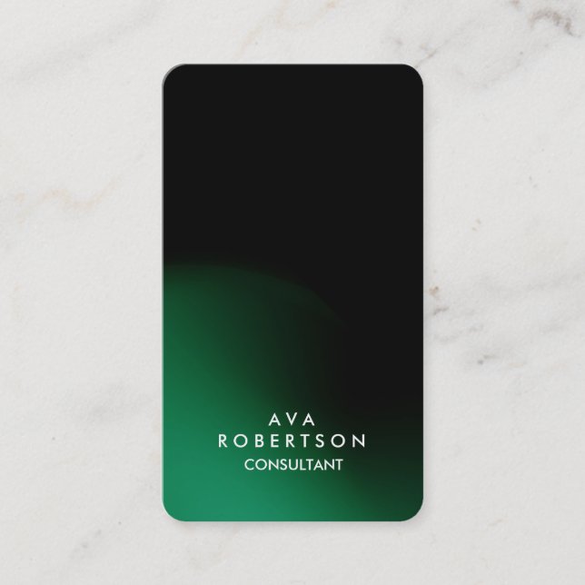 Trendy Green Black Creative Consultant Manager Business Card (Front)