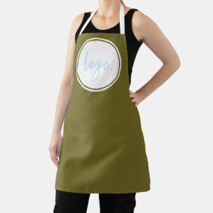 TRENDY GREEN BUSINESS LOGO BRANDED STAFF UNIFORM APRON