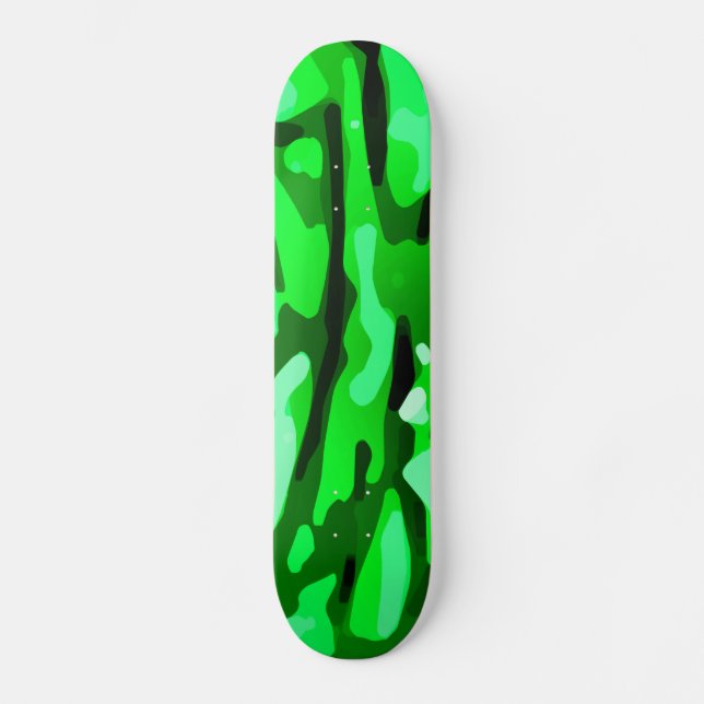 Trendy Green Camo Pattern Skateboard (Front)