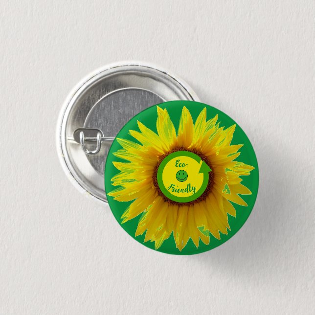 Trendy Green Ec0-friendly Fun 3 Cm Round Badge (Front & Back)