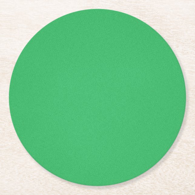 Trendy Green Grainy Background Round Paper Coaster (Front)