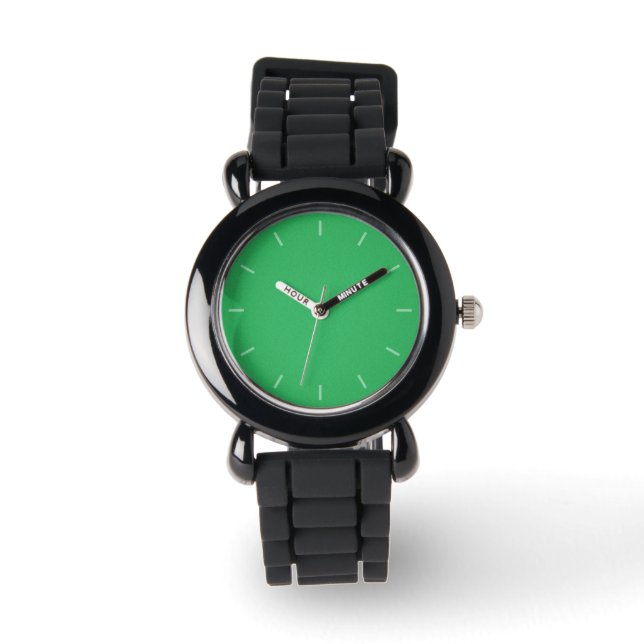 Trendy Green Grainy Background Watch (Front)