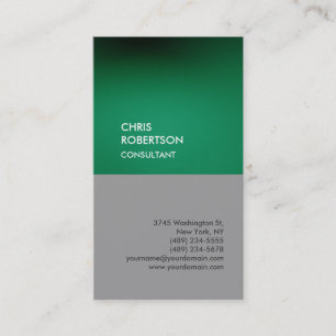 Trendy green grey vertical unique business card