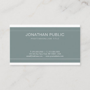 Trendy Green Minimalist Elegant Luxury Plain Business Card