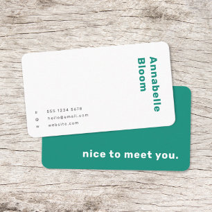Trendy Green Modern Minimalist Simple Business Card