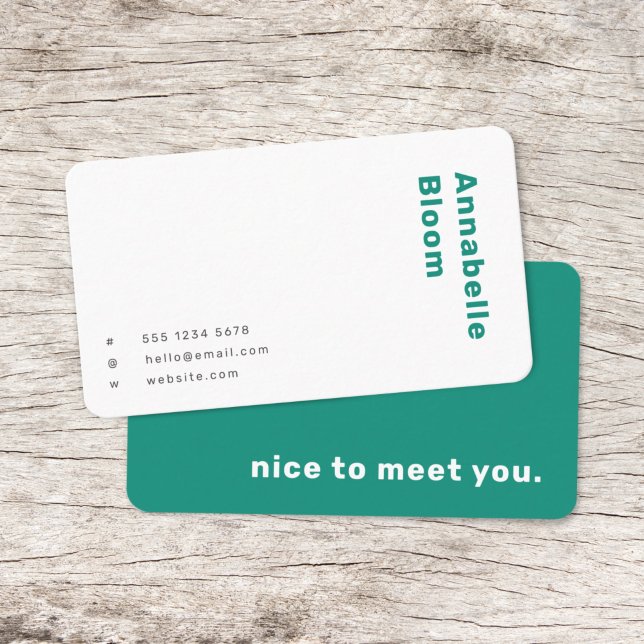 Trendy Green Modern Minimalist Simple Business Card (Creator Uploaded)