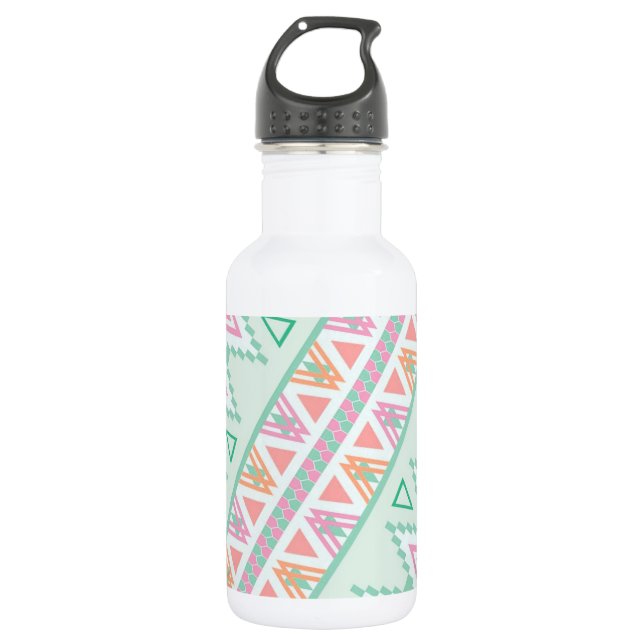 Trendy Green Orange  Andes Tribal Zigzag Pattern 532 Ml Water Bottle (Front)