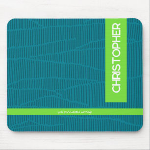 Trendy Green Personalised Name Mouse Mat