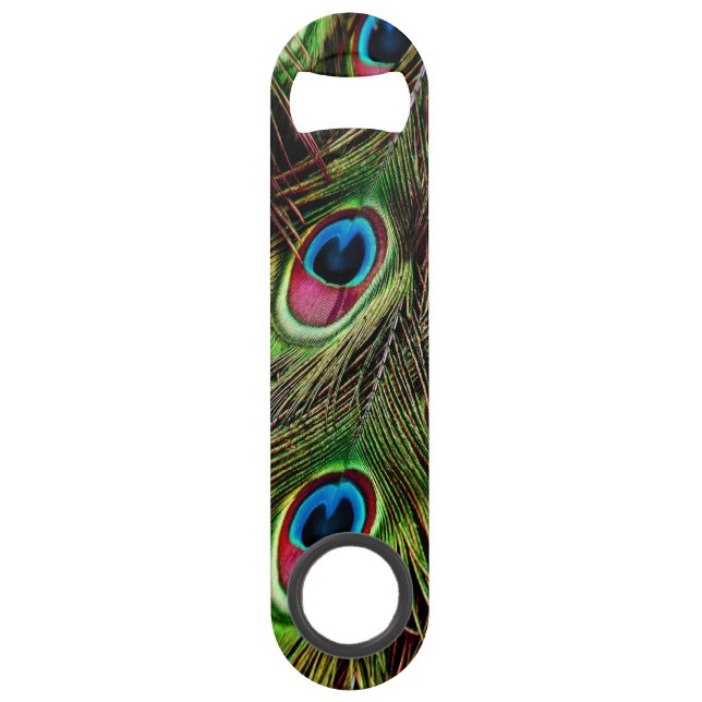 trendy green purple teal turquoise peacock feather (Front)