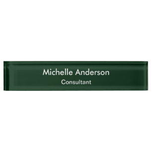 Trendy Green Script Consultant Desk Nameplate