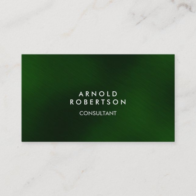 Trendy Green Stylish Modern Business Card (Front)
