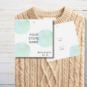 Trendy Green Watercolor Square Boutique Price Tag