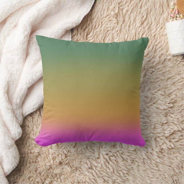 Trendy green yellow pink gradient cushion (Blanket)