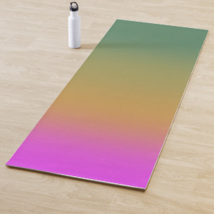 Trendy green yellow pink gradient yoga mat