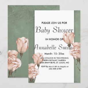 trendy greenery Baby Shower Invitation