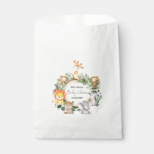 Trendy Greenery Jungle Safari Animals Baby Shower Favour Bags