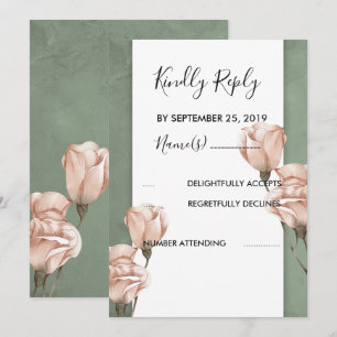 trendy greenery  RSVP Invitation