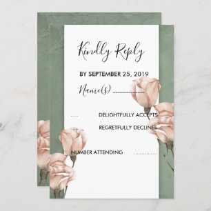trendy greenery  RSVP Invitation
