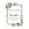 Trendy greenery succulent gold bridal welcome sign