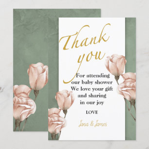 trendy greenery thank you invitation
