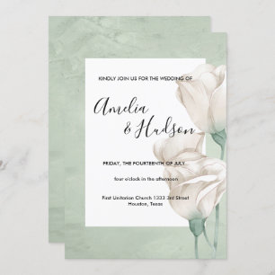 trendy greenery   wedding invitation