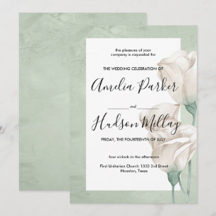 trendy greenery   wedding invitation